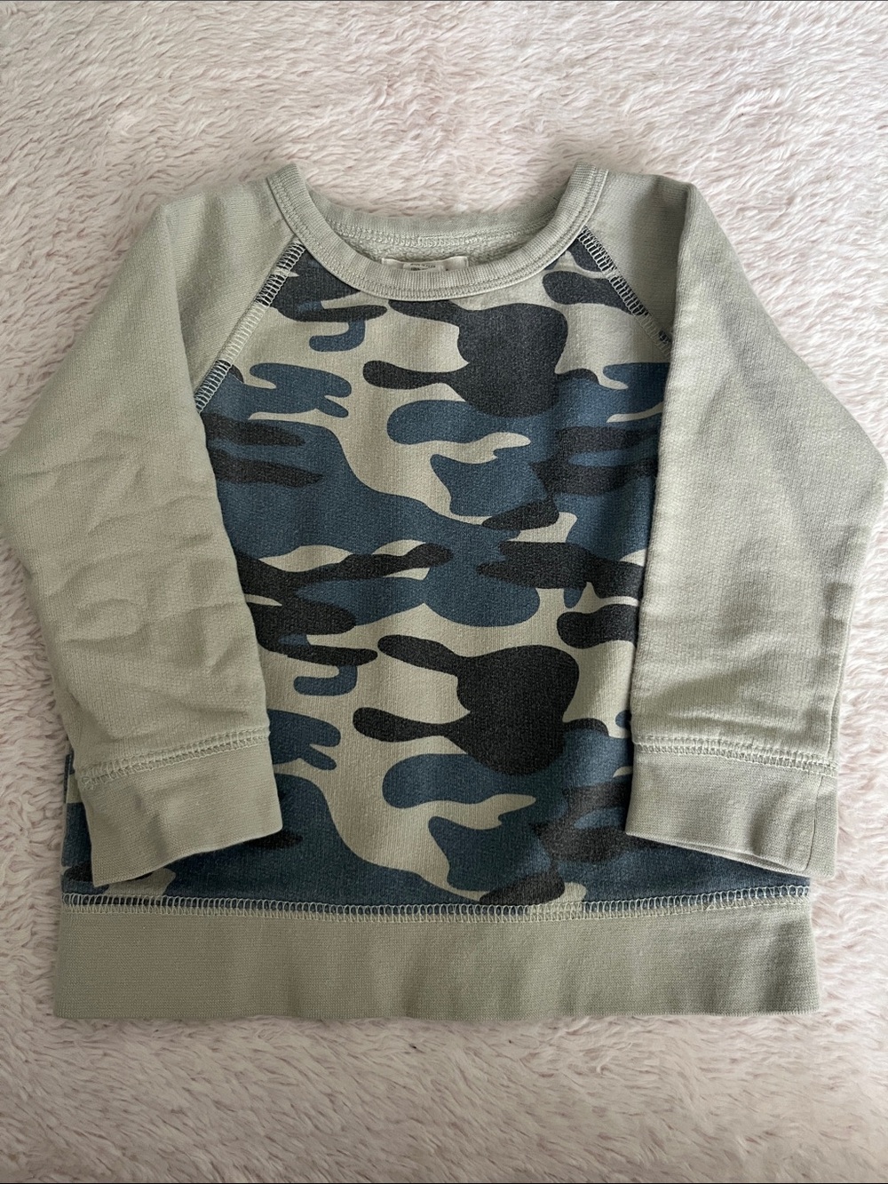 Peek Boys Green Camo Raglan Sweatshirt